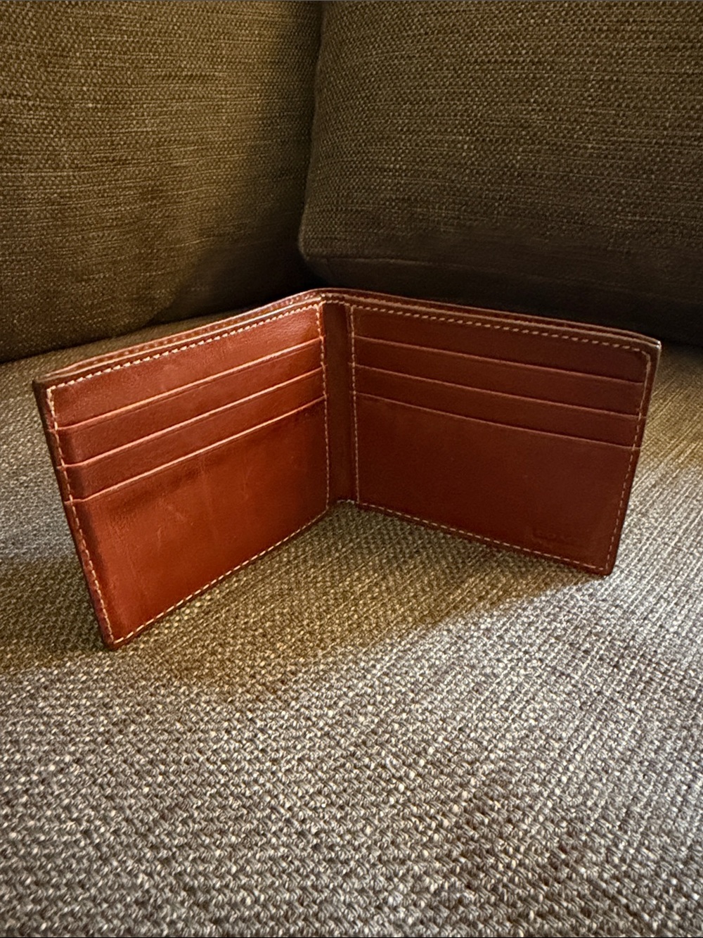 Coach Men's Card Holder Wallet in Rich Brown Leather